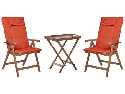 Ensemble Pour Bistro Avec Coussin Bois Rouge Amantea