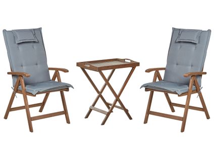 Ensemble Pour Bistro Avec Coussin Bois Gris Amantea