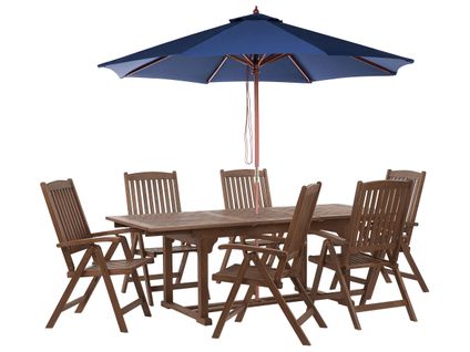 Set De Salle à Manger Bois Solide Bleu Amantea