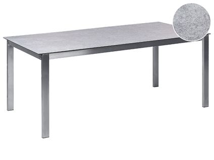 Table De Jardin Avec Plateau En Verre 180 X 90 Cm Gris Cosoleto