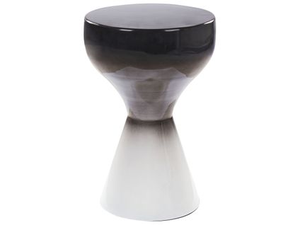 Table D'appoint En Métal Noir Et Blanc D 30 Cm Tibito