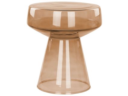 Table D'appoint En Verre Marron Doré Laguna