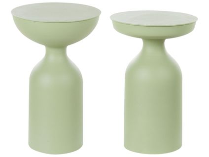Lot De 2 Tables D'appoint En Métal Vert Cota/tenjo