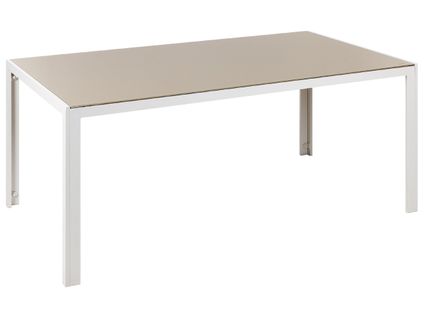 Table De Jardin 160 X 90 Cm Verre Beige Catania