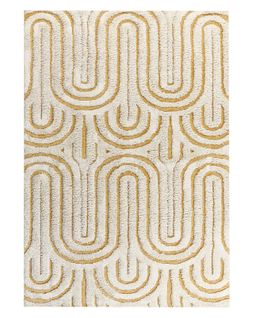 Tapis En Coton Blanc Cassé Et Jaune 160 X 230 Cm Perai