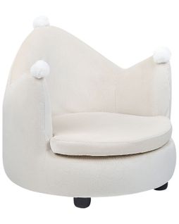 Fauteuil Pour Enfants Couronne Vega Velours Beige Clair