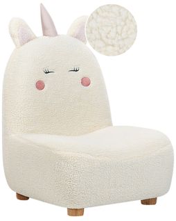 Fauteuil Pour Enfants Licorne Lulea Bouclé Blanc Cassé
