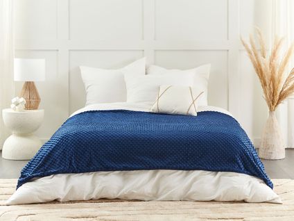 Housse De Couverture Lestée 135 X 200 Cm Bleu Marine Callisto