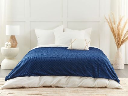 Housse De Couverture Lestée 150 X 200 Cm Bleu Marine Callisto