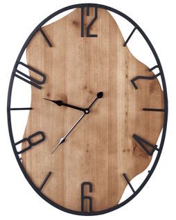 Horloge Murale 46 X 60 Cm Bois Clair Et Noir Meynes