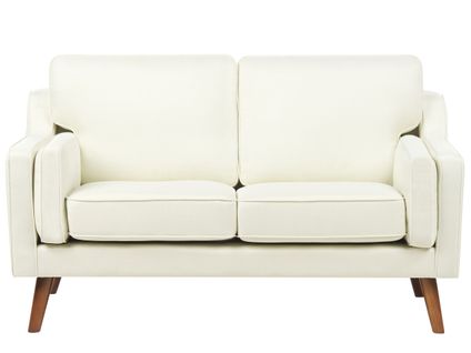 Canapé 2 Places En Tissu Blanc Cassé Lokka