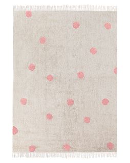 Tapis Enfant En Coton Beige Et Rose 140 X 200 Cm Dardere
