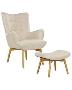 Chaise Avec Repose-pied Beige Clair Vejle