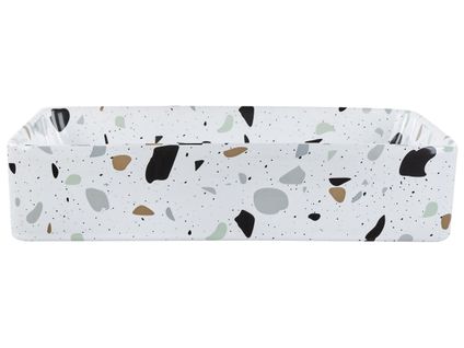 Lavabo En Céramique 51 X 34 Cm Effet Terrazzo Blanc Nules