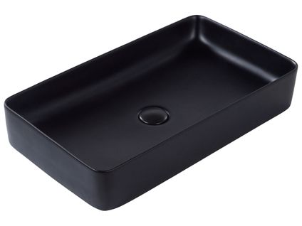 Lavabo En Céramique 61 X 35 Cm Noir Ulua