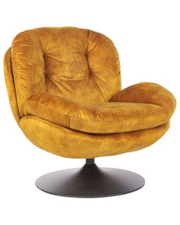 Fauteuil Velours Moutarde Nolvik