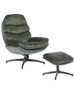 Fauteuil Pivotant Eide Velours Vert Foncé