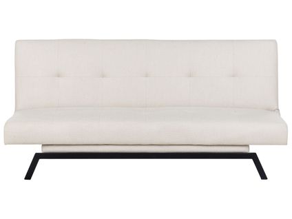 Canapé Convertible 3 Places En Tissu Blanc Cassé Leeds