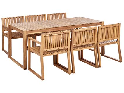 Set De Salle à Manger Bois Solide Bois Clair Sassari Ii