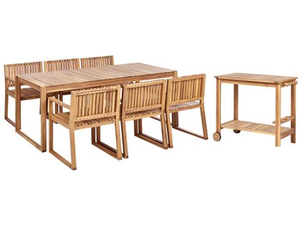 Set De Salle à Manger Bois Solide Bois Clair Sassari Ii