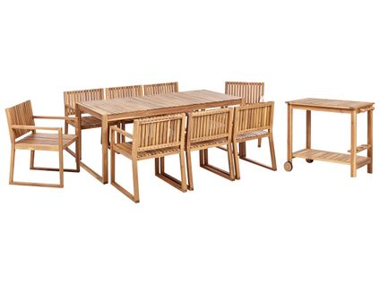Set De Salle à Manger Bois Solide Bois Clair Sassari Ii