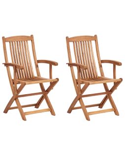 Chaise De Jardin Set De 2 Bois Bois Clair Maui Ii