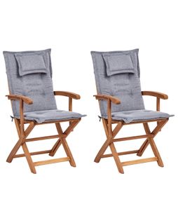 Chaise De Jardin Set De 2 Bois Gris Maui Ii