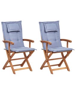Chaise De Jardin Set De 2 Bois Bleu Maui Ii