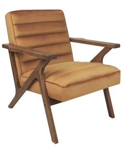Velours Fauteuil Marron Kisa