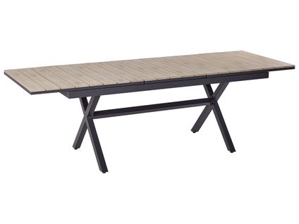 Table De Salle à Manger De Jardin Extensible Fanes 184/242 Cm 90 Cm Métal Gris Graphite
