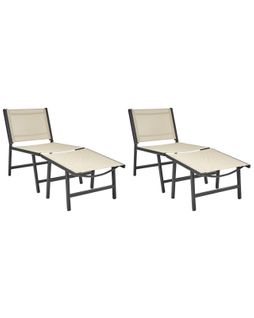 Lot De 2 Chaises De Jardin Marceddi Métal Beige