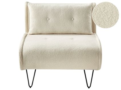 Fauteuil Convertible Vestfold Bouclé Blanc Cassé