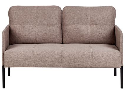 Banc Rembourré 2 Places Lahti Tissu Marron Clair