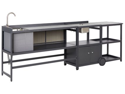 Cuisine D'extérieur Avec Évier Ortisei Métal Gris Graphite