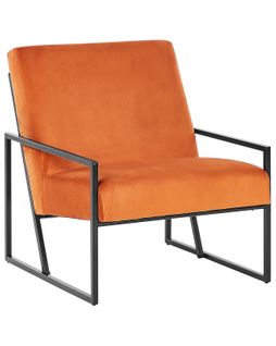 Fauteuil Delary Velours Orange