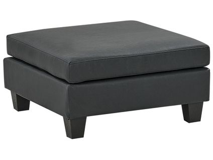 Ottoman Unstad Cuir Pu Noir