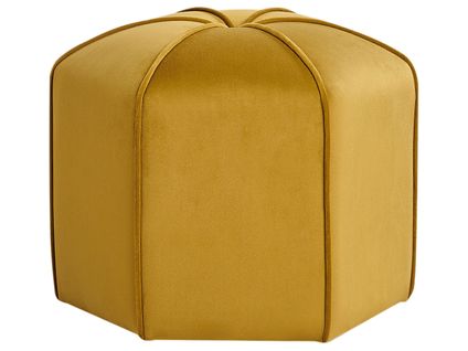 Pouf Wishek Velours Jaune