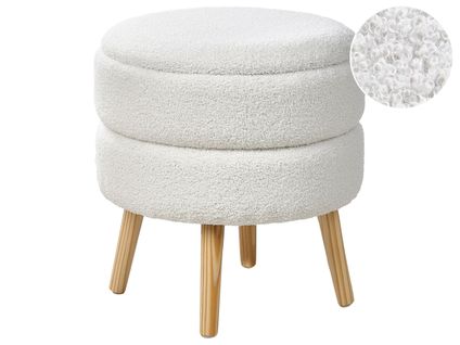Tabouret De Rangement Okaton Bouclé Blanc