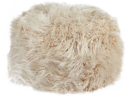 Pouf Tukki Fourrure Synthétique Beige Clair