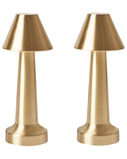 Lot De 2 Lampes De Table LED Sans Fil Joanes Avec Variateur Métal Doré