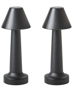 Lot De 2 Lampes De Table LED Sans Fil Joanes Avec Variateur Métal Noir