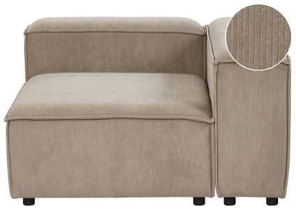 Module D'angle Ardal Velours Côtelé Taupe Côté Gauche