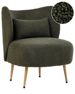 Fauteuil Otsby Ii Avec Coussin Bouclé Vert Foncé