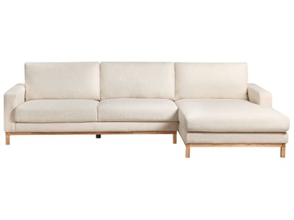 Canapé D'angle 4 Places Siggard Bouclé Blanc Côté Gauche