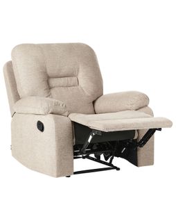 Fauteuil Inclinable Bergen Repose-pieds Inclus Tissu Beige