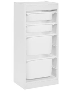 Étagère Avec 4 Bacs De Rangement Tobin Blanc