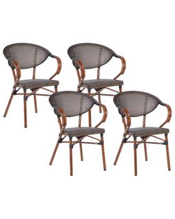 Lot De 4 Chaises De Jardin Caspri Ii Métal Gris