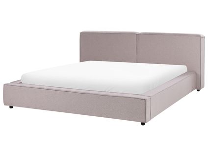 Lit Avec Sommier Tissu Linards 180 X 200 Cm Marron Clair