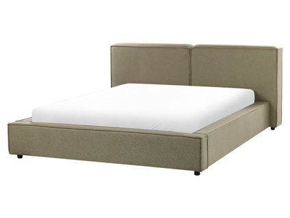 Lit Avec Sommier Tissu Linards 160 X 200 Cm Vert