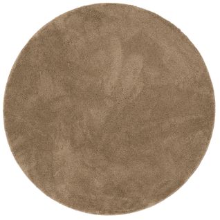 Tapis à Poils Longs Silky Rond 120cm Taupe